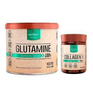 Kit com 1 lata de Glutamina 150g +  1 pote de Collagen II