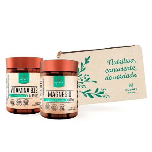 Promopack Magnésio + Vitamina B12 cápsulas + Necessaire Nutrify