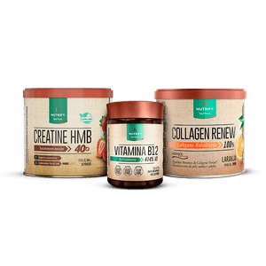 Promopack 1 Creatine HMB + 1 Collagen renew laranja + 1 Vitamina B 120 caps