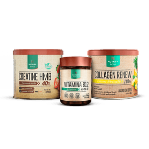 Promopack 1 Creatine HMB + 1 Collagen renew abacaxi + 1 Vitamina B 120 caps