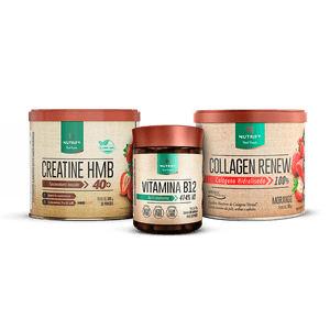 Promopack 1 Creatine HMB + 1 Collagen renew Morango + 1 Vitamina B 120 caps
