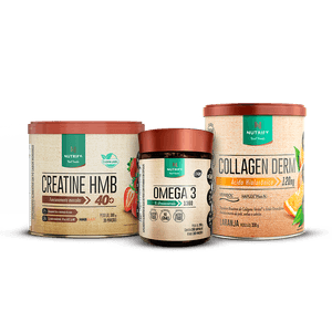 Promopack Creatine HMB + Collagen Derm laranja + Ômega 3 200